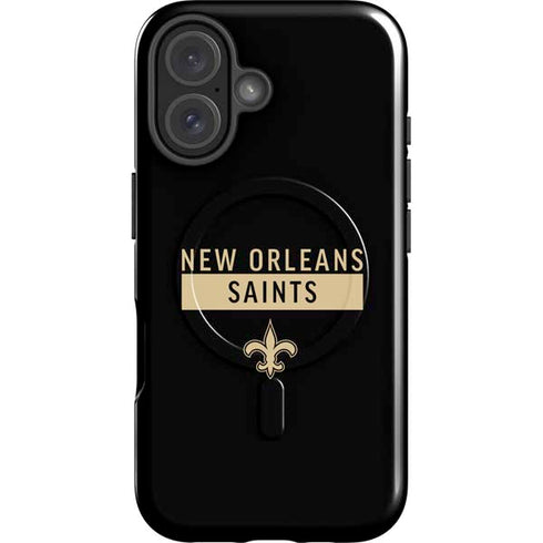 NFL New Orleans Saints Black Performance Series iPhone 16 Plus Magsafe Impact Case